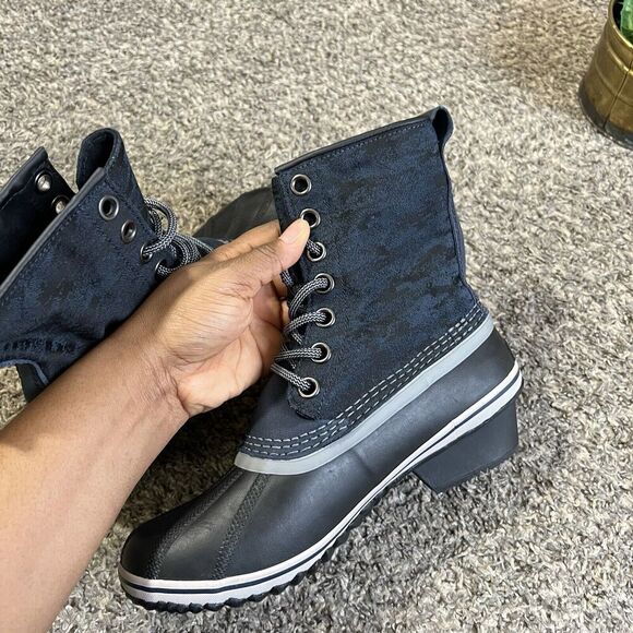 Sorel Slimpack 1964 Women's Waterproof Boots US 9.5 Navy Black Lace-Up Mid Calf - Picture 2 of 7